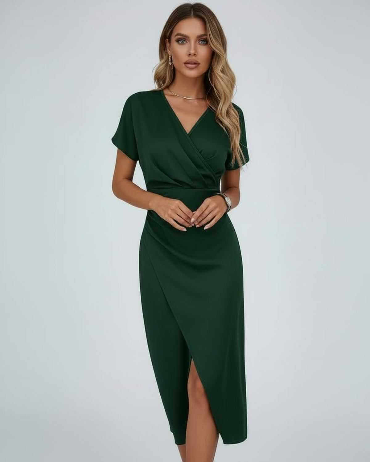 Elena Midi Rok | Getailleerd | Wikkelstijl | V-hals 4