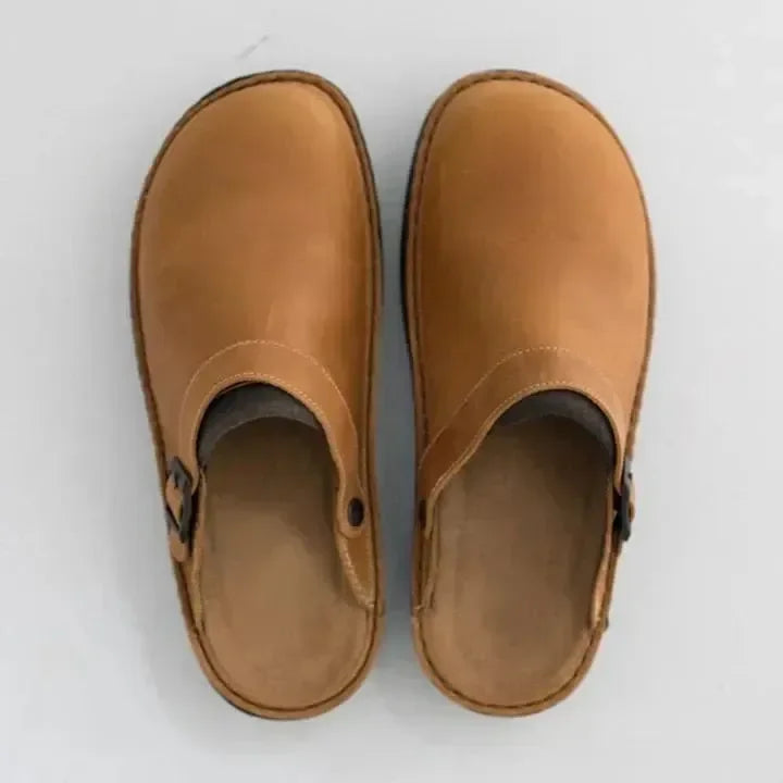 Pantofole ortopediche in pelle da uomo | Supporto Plantare & Comfort Quotidiano