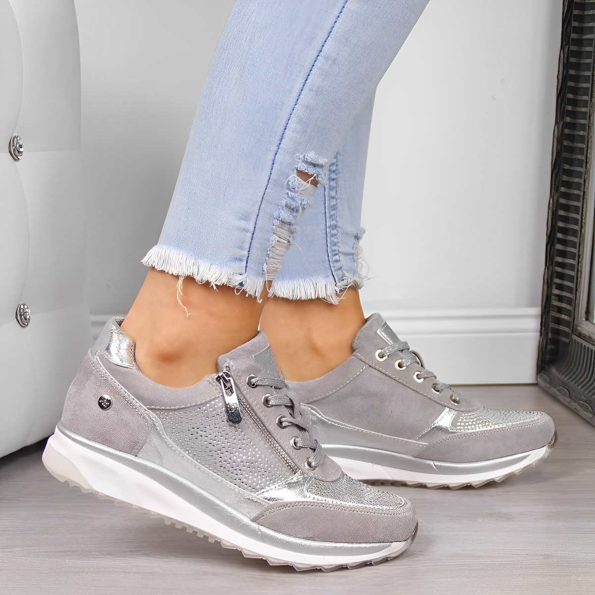 Sneakers Donna | Cerniera Laterale & Calzata Facile