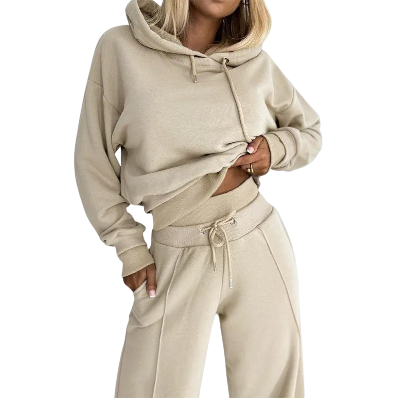 2 Piece Hooded Sweatshirt & Joggers Tracksuit Set for Women