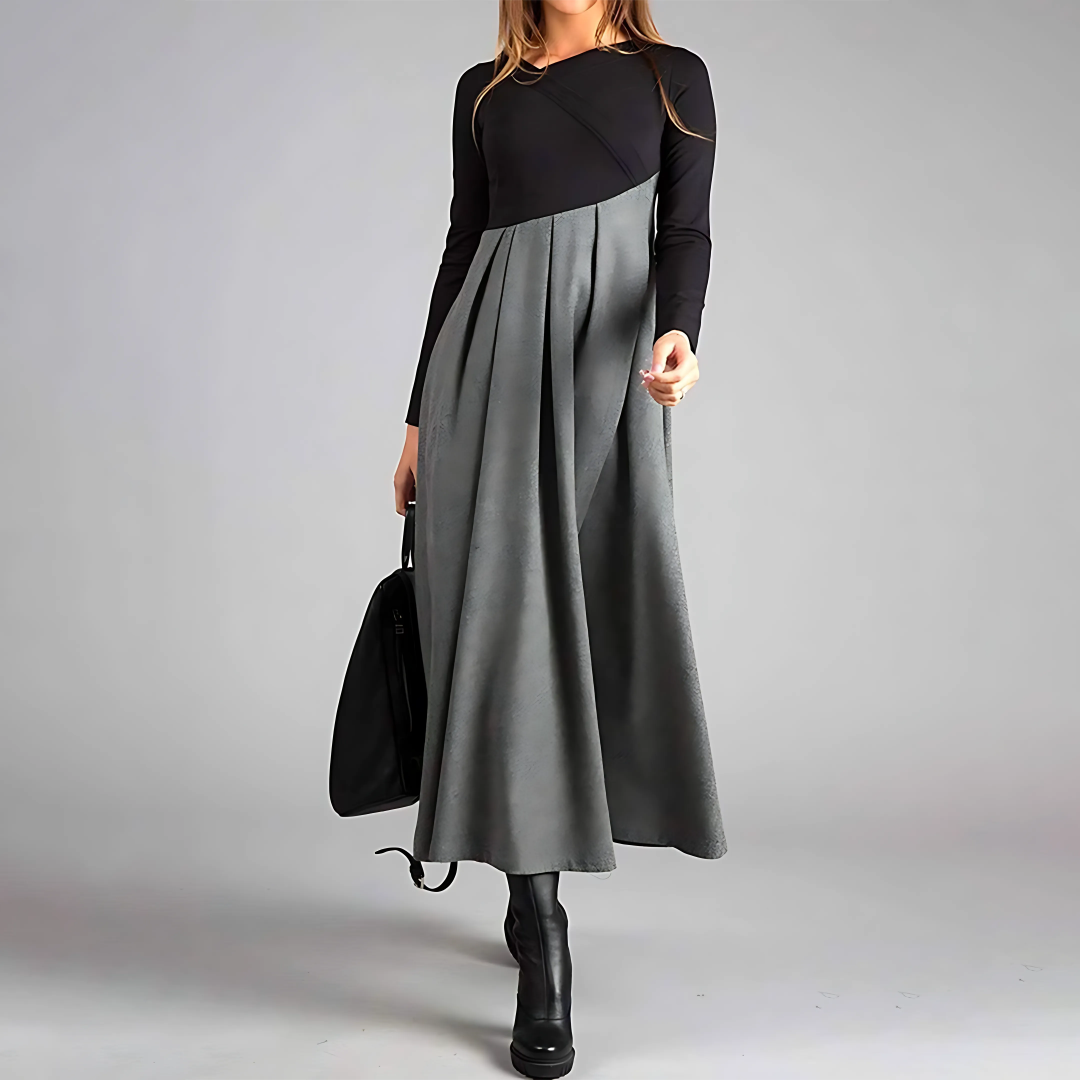 Women’s. A-Line Dress – Pleated Skirt, Cotton Blend