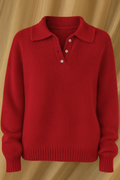 Damski sweter polo z dzianiny