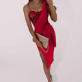 Abito midi Donna | Monospalla & Effetto Scintillante
