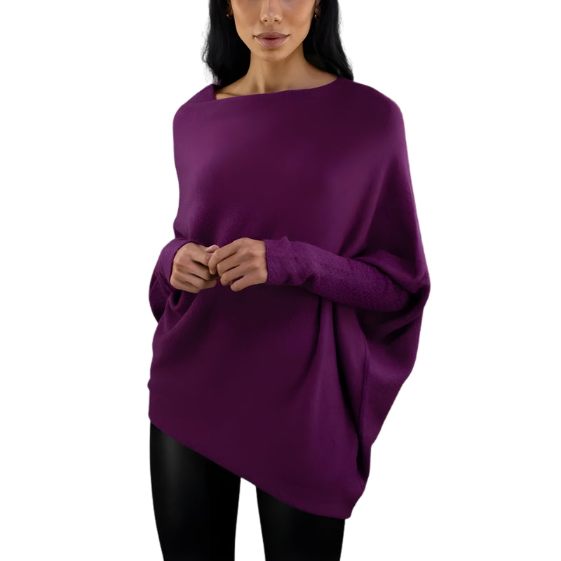 Asymmetrical Long Sleeve Jumper for Women