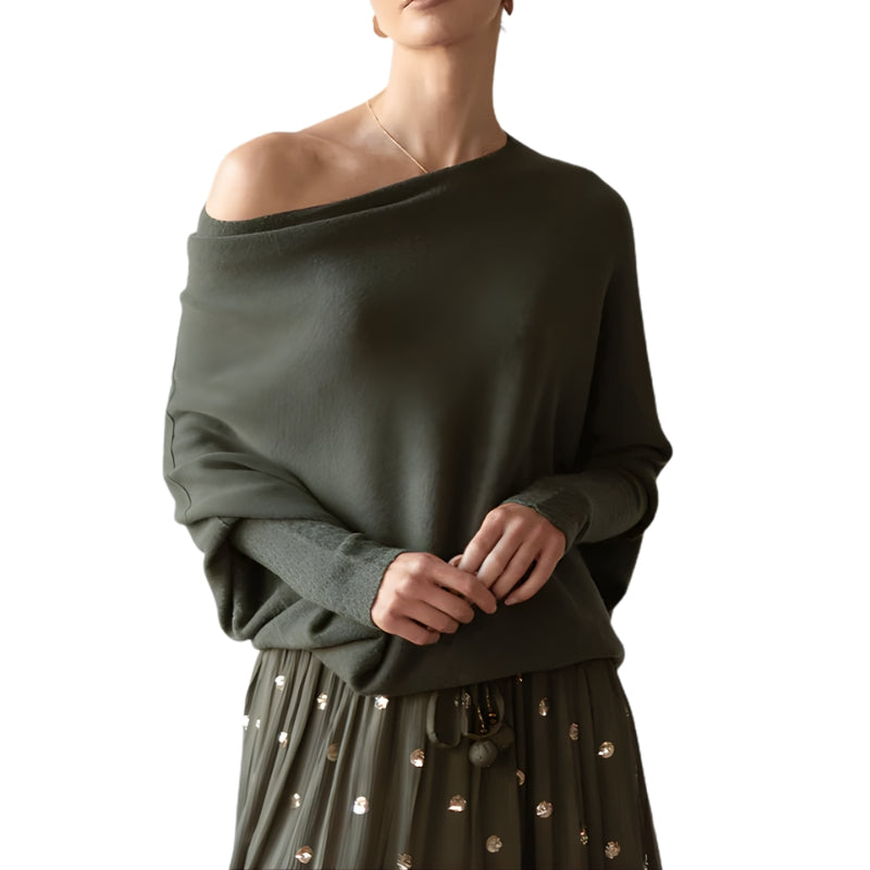 Asymmetrical Long Sleeve Jumper for Women