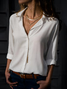 Blusa in seta fluida con scollo a V Donna | Linea Slanciata & Eleganza Morbida