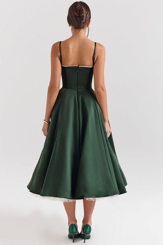 Cecilia Dames Midi Jurk | Mouwloos | Korsetstijl | Verborgen Zakken 1