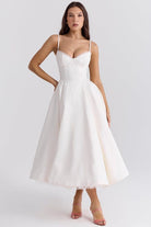 Cecilia Dames Midi Jurk | Mouwloos | Korsetstijl | Verborgen Zakken 10