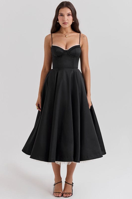 Cecilia Dames Midi Jurk | Mouwloos | Korsetstijl | Verborgen Zakken 11