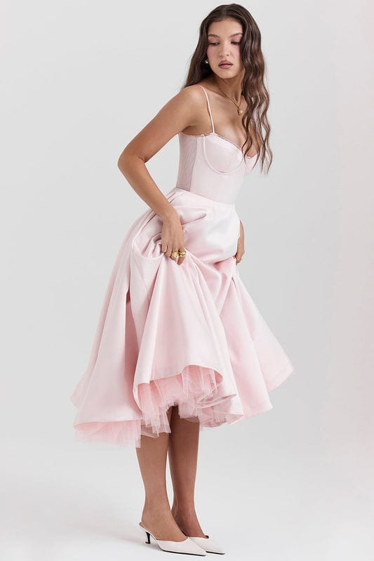 Cecilia Dames Midi Jurk | Mouwloos | Korsetstijl | Verborgen Zakken 8