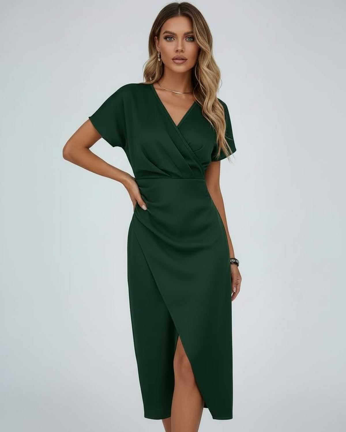 Elena Midi Rok | Getailleerd | Wikkelstijl | V-hals 1
