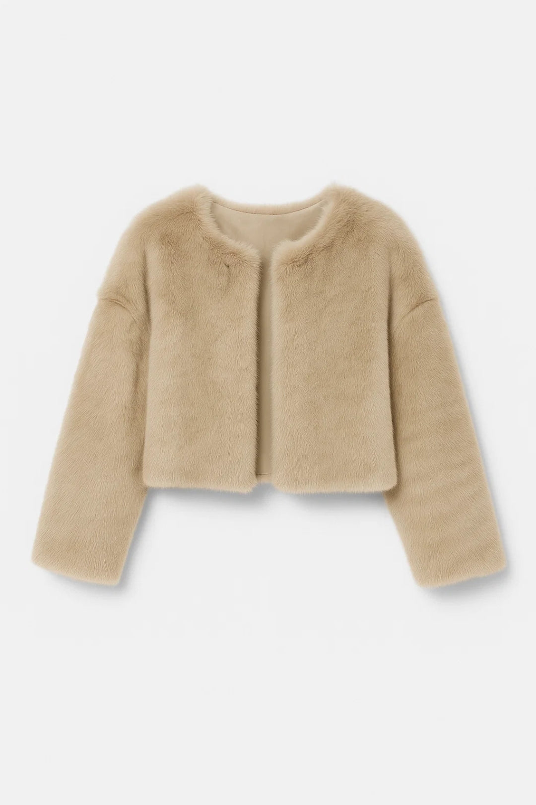 Kira Imitatiebont Jas | Luxe Textuur Met Open Model 3
