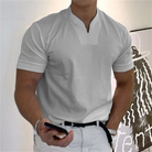 Maglietta Elegante Uomo | Collo alla Coreana & Taglio Slim Moderno