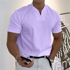 Maglietta Elegante Uomo | Collo alla Coreana & Taglio Slim Moderno