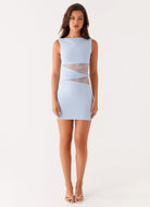 Oriana Mini Jurk | Hooggesloten | Semi-Transparant | Tailedetail 1
