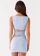 Oriana Mini Jurk | Hooggesloten | Semi-Transparant | Tailedetail 3