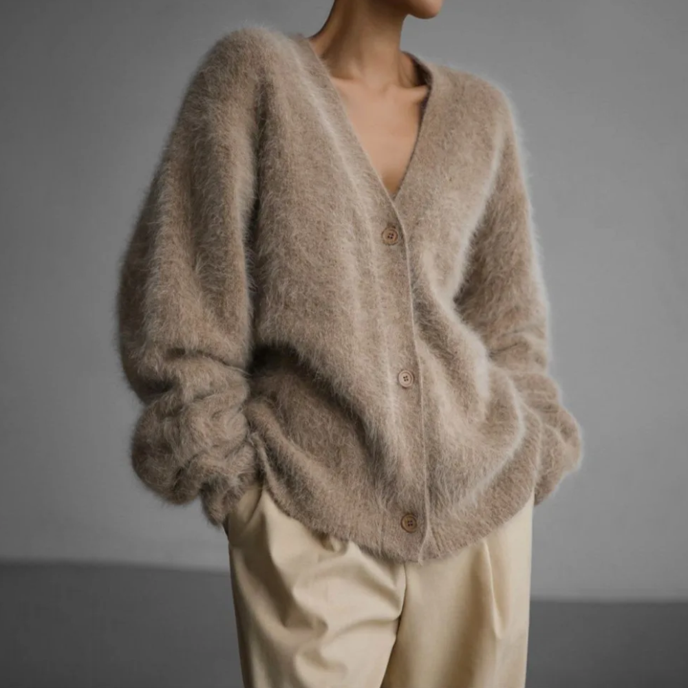 Cashmere and Nylon Loose Cardigan