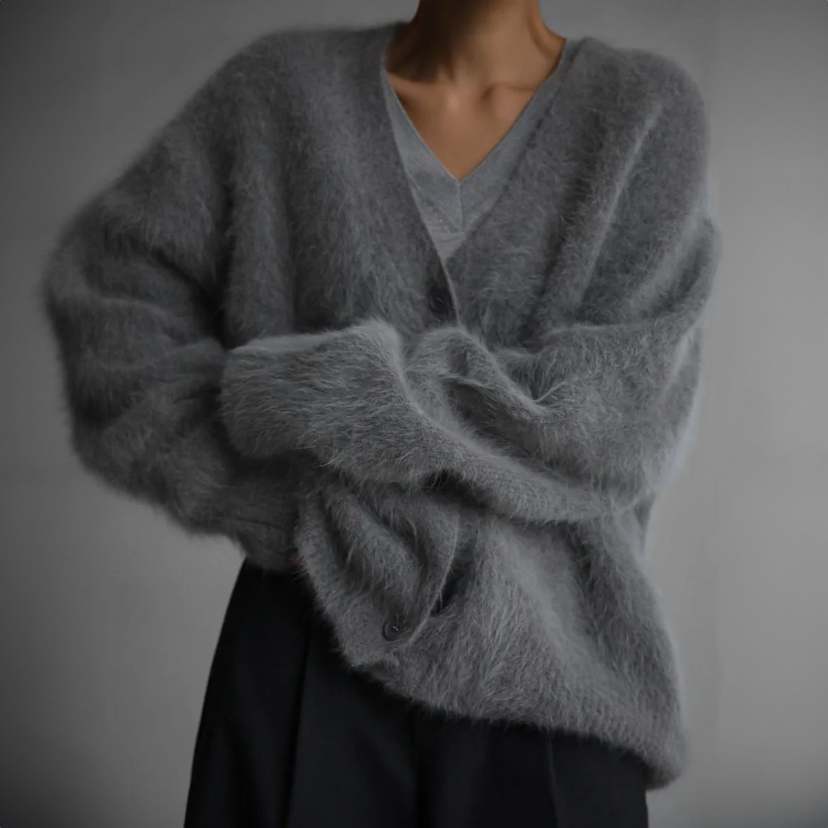 Cashmere and Nylon Loose Cardigan