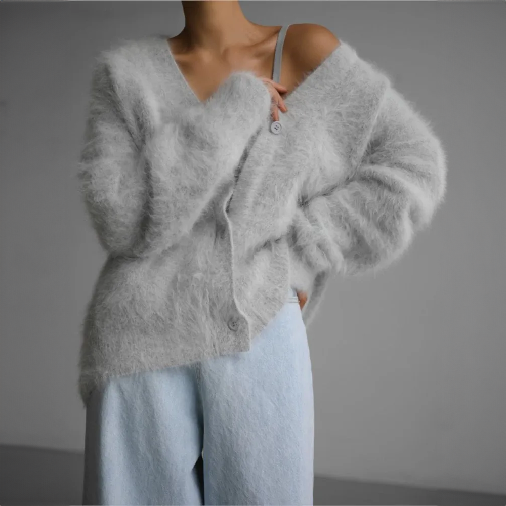 Cashmere and Nylon Loose Cardigan