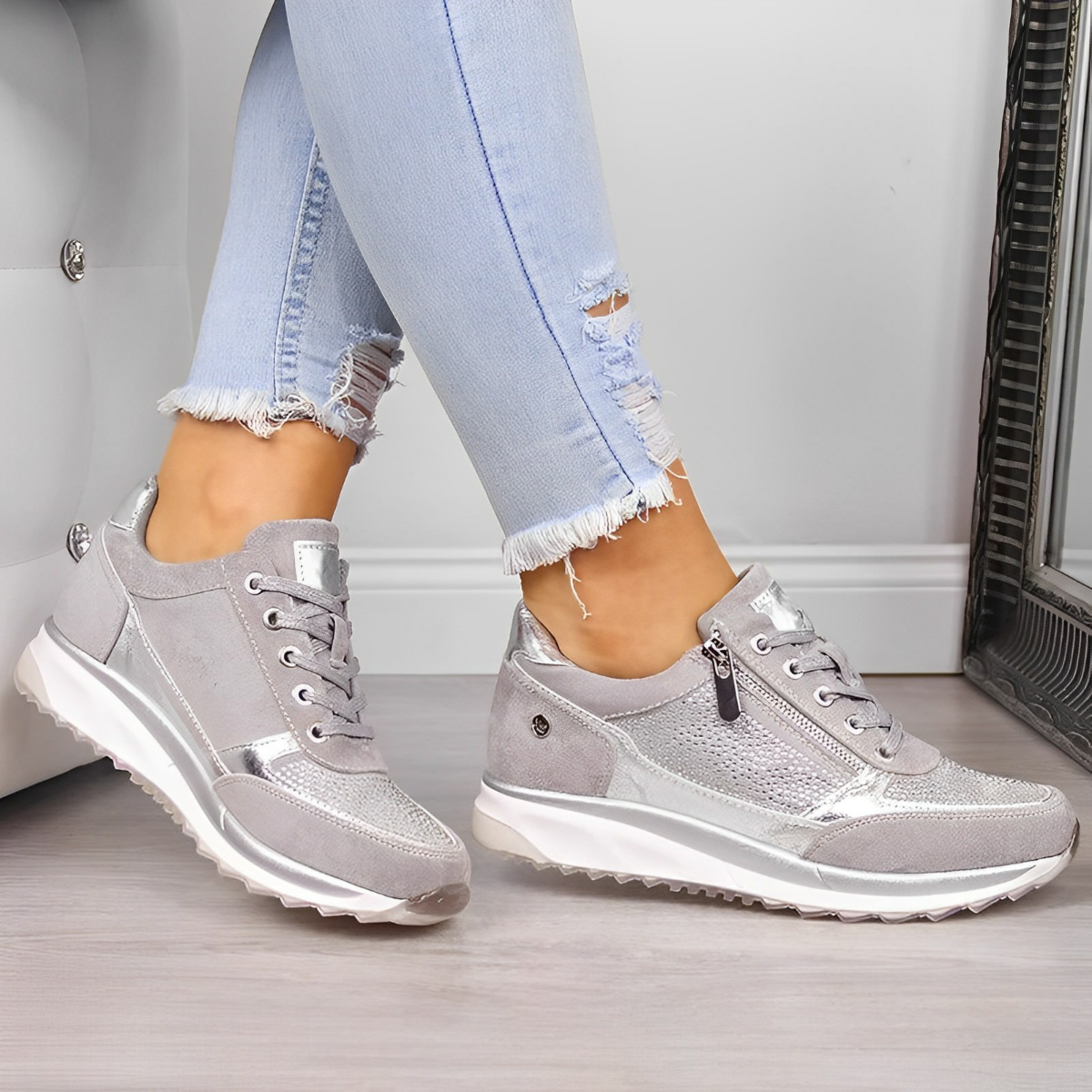 Sneakers Donna | Cerniera Laterale & Calzata Facile