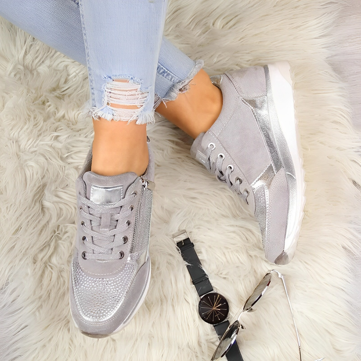 Sneakers Donna | Cerniera Laterale & Calzata Facile