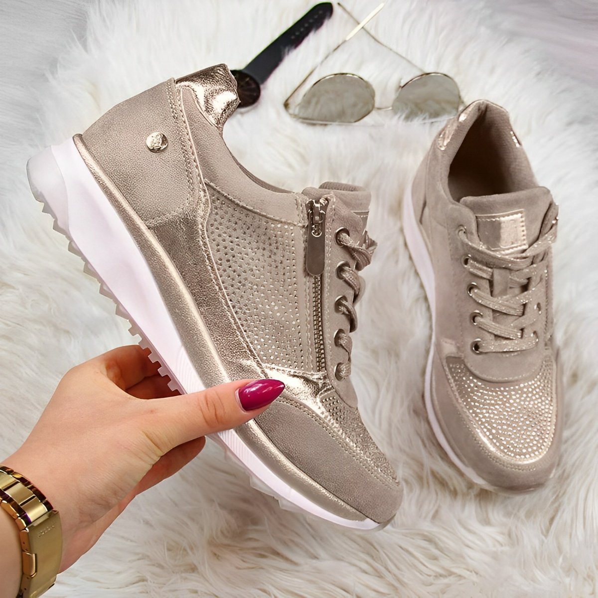 Sneakers Donna | Cerniera Laterale & Calzata Facile