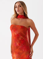 Yente Amber Maxi-jurk | Romantische Bloemenprint met Verstelbare Bandjes 6