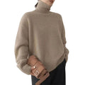 Damski sweter z golfem, oversize, dzianinowy pulower