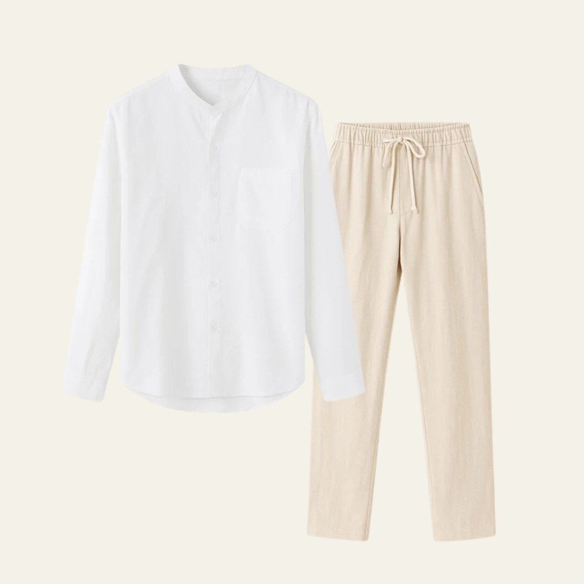 Conjunto elegante de camisa y pantalones para hombre
