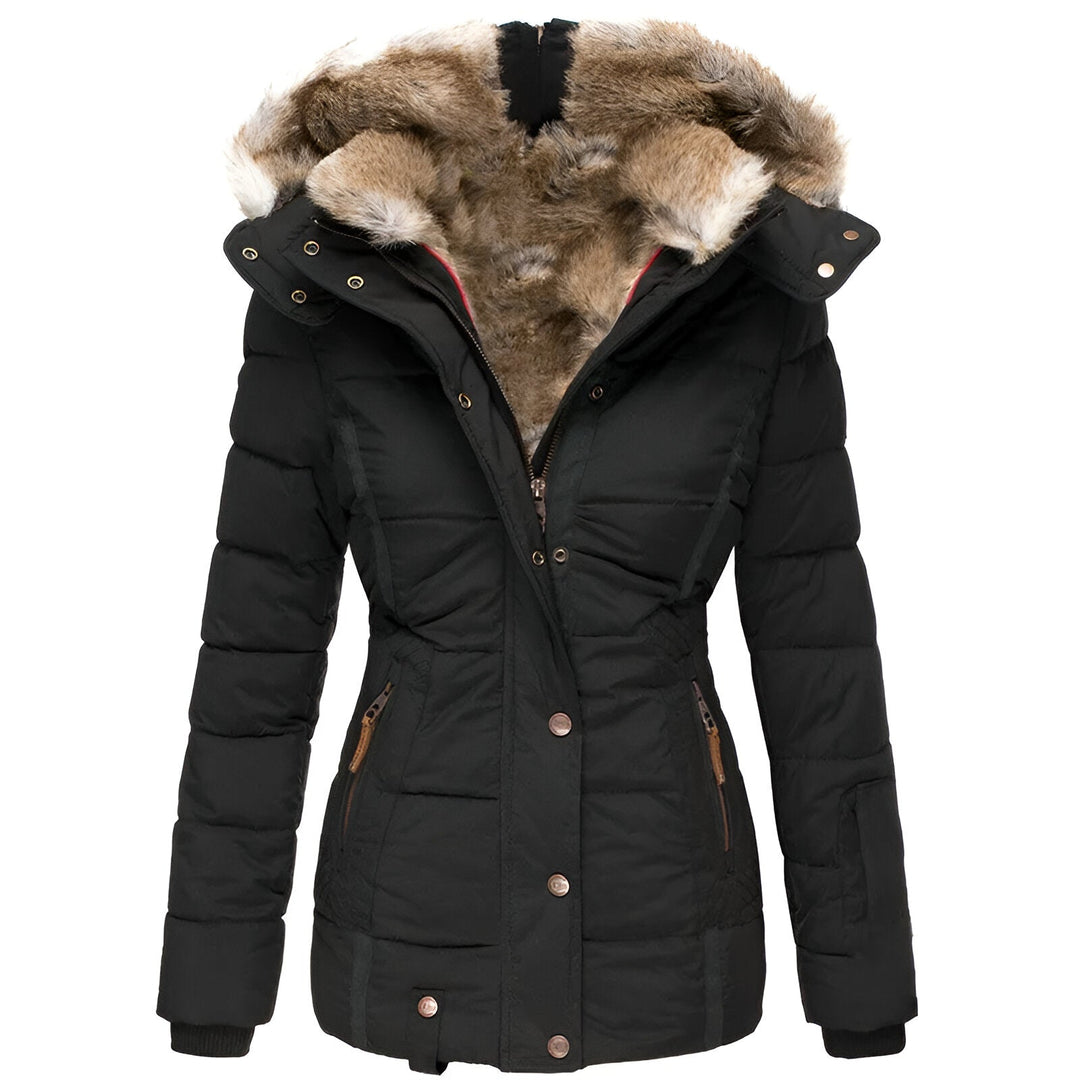 Women’s Winter Puffer Jacket with Fur Hood