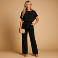 Elegant high waist jumpsuit for women with lace-up detail and tailored fit, perfect for work, evenings out, or casual chic occasions.