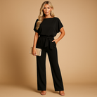 Elegant high waist jumpsuit for women with lace-up detail and tailored fit, perfect for work, evenings out, or casual chic occasions.