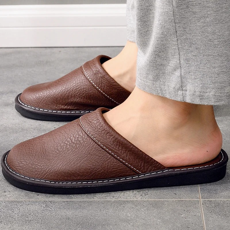 Xavier | Mens Leather Slippers – Ergonomic Comfort-2
