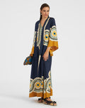 Summer A-Line Women’s Dress with Stand Collar & 3/4 Sleeves – Elegant Occasion & Party Dress