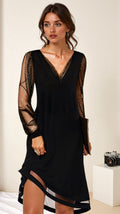 Women’s Evening Dress with Sheer Sleeves | Refined Fit for Special Occasions