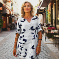 Women’s Leaf Print Summer Dress – Lightweight, Flowy Holiday Outfit