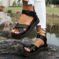 Women Black Sporty Sandals